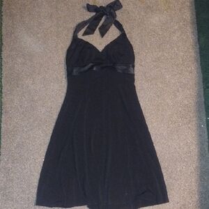 Chic Black Backless Halter Dress